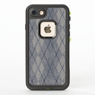 Motif Jacquard gris et bleu