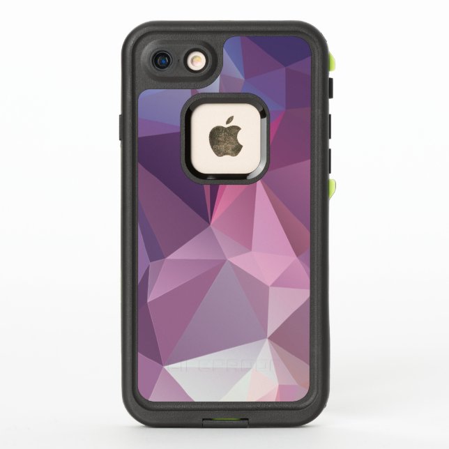 Coque LifeProof Pour iPhone Motif Pyramide Abstrait rose pourpre (Dos)