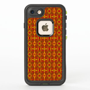 Motif tiré par la main orange et rouge