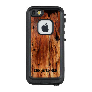 Coque LifeProof FRÄ’ Pour iPhone SE/5/5s Nom en bois patiné du cas W. de téléphone de