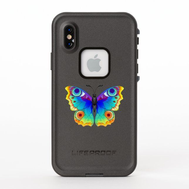 Coque LifeProof Pour iPhone Oeil de paon arc-en-ciel (Dos)