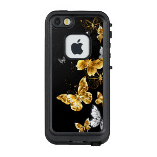 Coque LifeProof FRÄ’ Pour iPhone SE/5/5s Papillons blancs et dorés