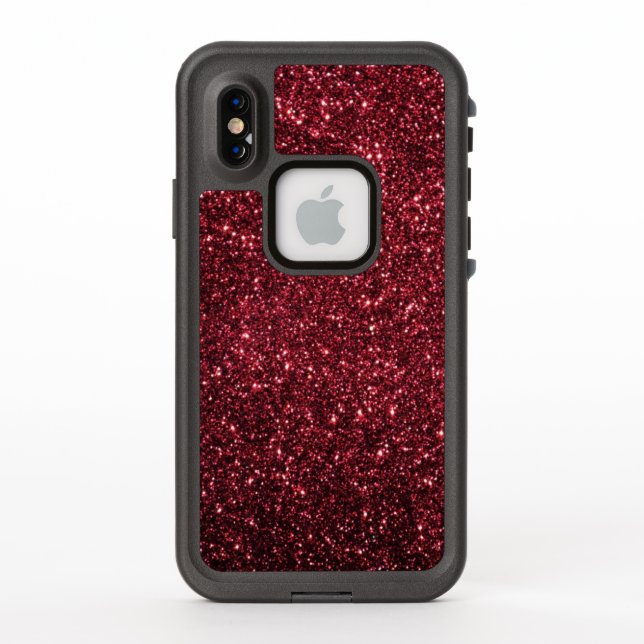 Coque LifeProof Pour iPhone Parties scintillant rouge Bourgogne et brillance (Dos)