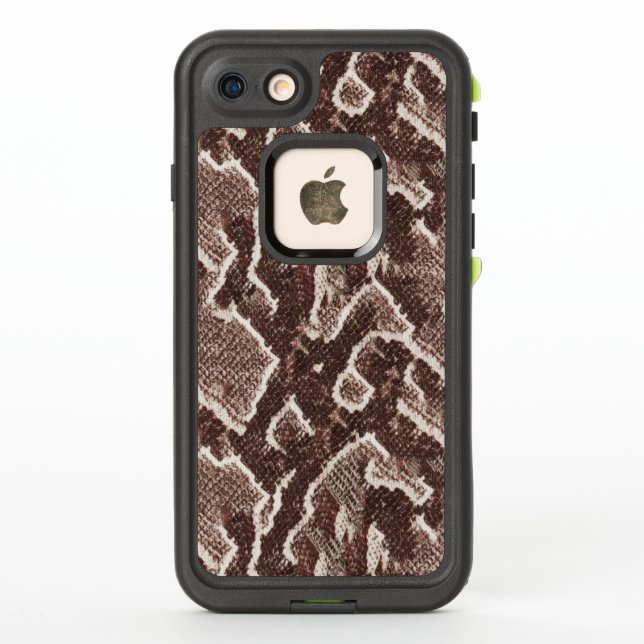 Coque LifeProof Pour iPhone Peau de serpent Brown foncée (Dos)
