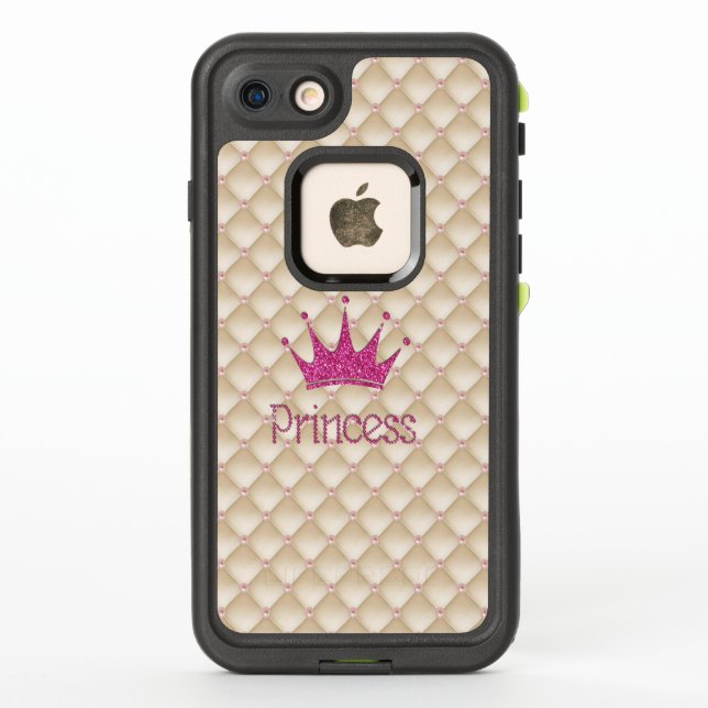 Coque LifeProof Pour iPhone Perles Charming Chic, Tiara, Princesse, Glitterie (Dos)