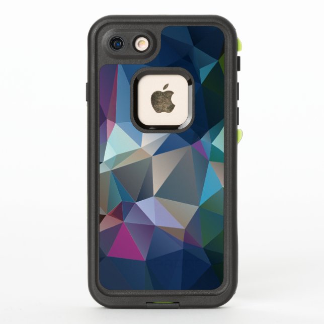 Coque LifeProof Pour iPhone Pink Blue Green Abstrait Pyramid Motif (Dos)
