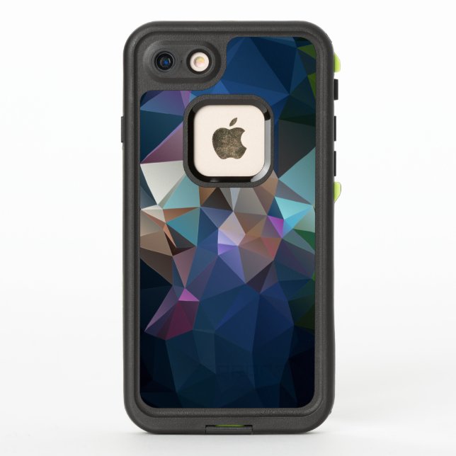 Coque LifeProof Pour iPhone Pyramide Abstraite bleu vert (Dos)