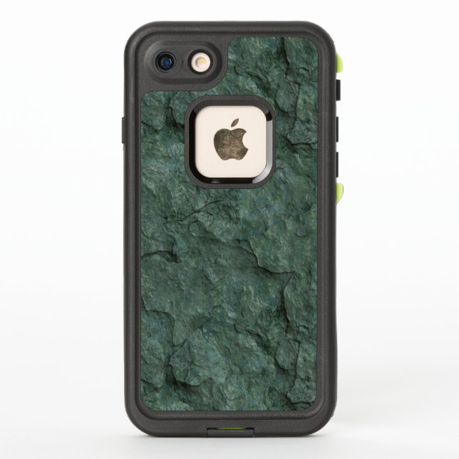 Coque LifeProof Pour iPhone Rocher vert ciselé gris (Dos)
