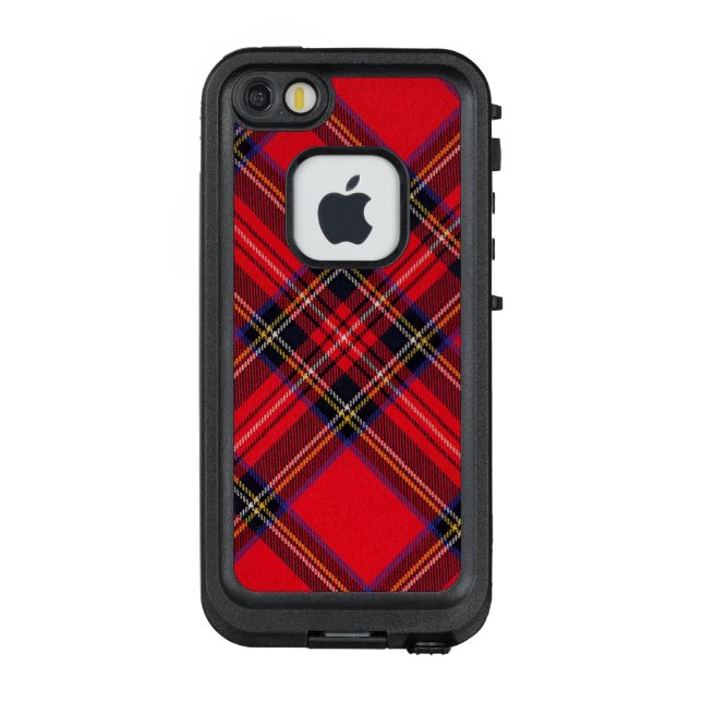 Coque LifeProof Pour iPhone Royal Stewart tartan rouge noir plaid (Dos)