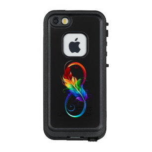 Coque LifeProof FRÄ’ Pour iPhone SE/5/5s Symbole d'infini avec plume arc-en-ciel
