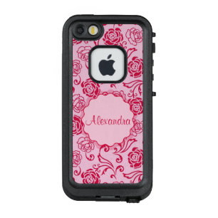 Coque LifeProof FRÄ’ Pour iPhone SE/5/5s treillis floral motif de roses de thé sur le nom r