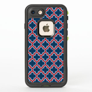 Trellis marocain bleu et rouge, treillis, Quatrefo