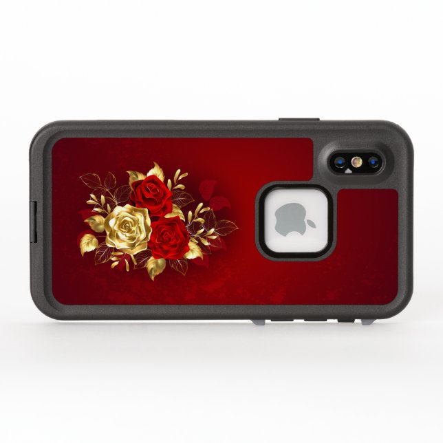 Coque LifeProof Pour iPhone Trois Roses de bijoux (Dos Horizontal)