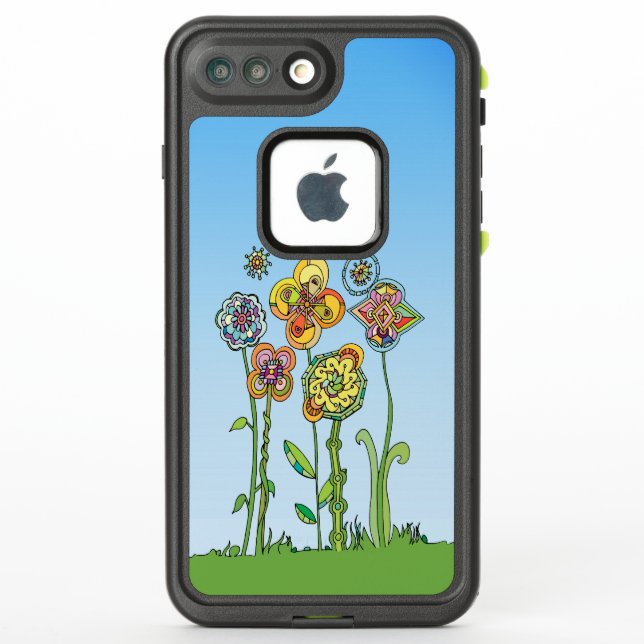 Coque LifeProof Pour iPhone Whimsical, fleurs dessinées à la main (Dos)