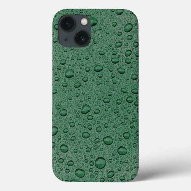 Coque-Mate coque iphone de gouttelettes d'eau vert (Verso)