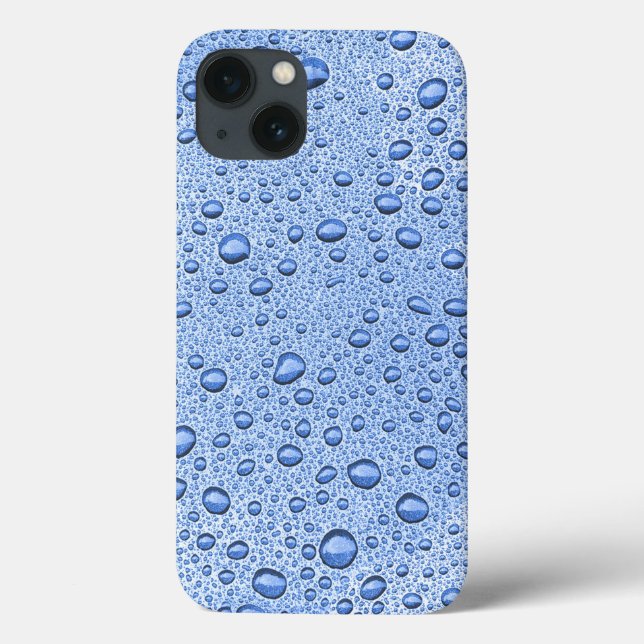 Coque-Mate coque iphone gouttelettes d'eau bleu (Verso)