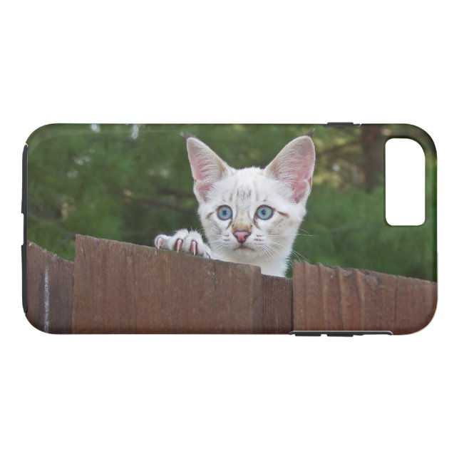 Coque-Mate Tough Plus iPhone 7 Coque White Kitten (Dos (Horizontal))