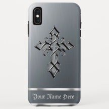 Coque max. pour iPhone XS Cross Medieval Chrome
