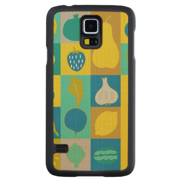 Coque Mince En Érable Galaxy S5 Veggie Blocks I (Dos)