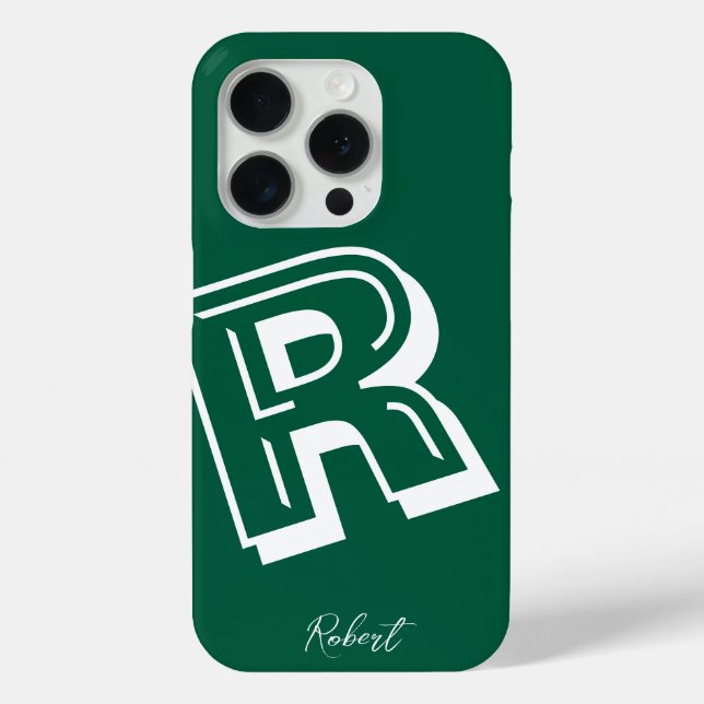 Coque minimal initial vert moderne - coque iphone  (Verso)