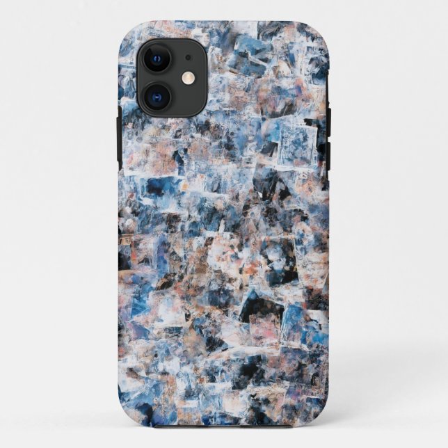 Coque mobile Collage Abstrait bleu (Dos)
