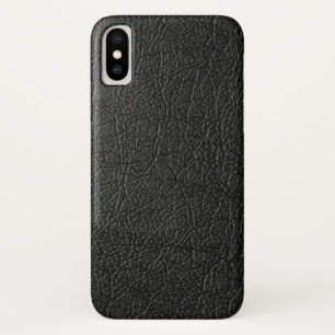 Coque mobile en cuir noir