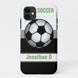 Coque moderne Soccer Ball vert personnalisé iPhone