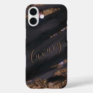 Coque Monogrammé Black Gold moderne - Mate iPhone