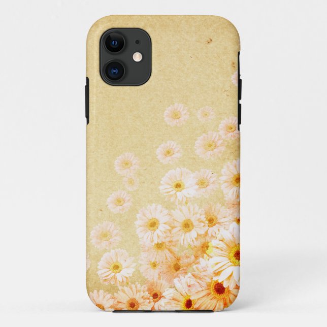 Coque Orange Delicé Fleur Iphone 5S (Dos)