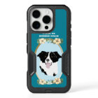 Bordure Collie sur Turquoise Floral