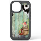 Cuir de vache turquoise western rustique
