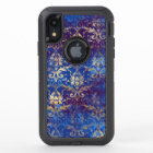 Elégant modèle de Damas bleu or Vintage