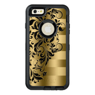 Coque OtterBox iPhone 6 Et 6s Plus Elégante Grille Or & Lace De Flore Noire