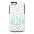 MINT GREEN, GRAY CHEVRON PATTERN