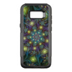 Motif fractal bleu moderne éclairé