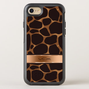 Coque Otterbox Symmetry Pour iPhone 7 Motif Leopard moderne Brown en cuivre