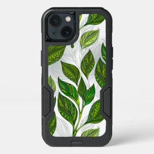 Motif sans couture avec Feuilles de thé vert