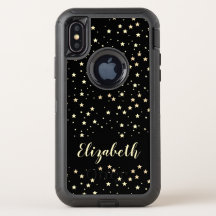 Nom personnalisable Étoiles Noir Jaune