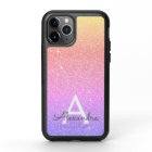 Parties scintillant rose violet et monogramme étin