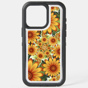 Coque iPhone 15 Pro Max Rêve Floral, Art Fractal Moderne Abstrait Fleur