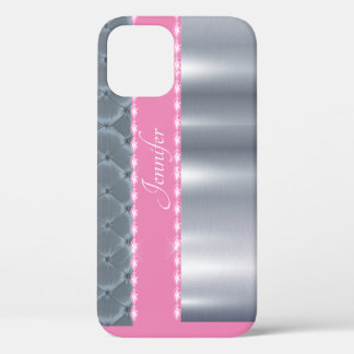 Coque personnalisé en argent rose métallique Samsu