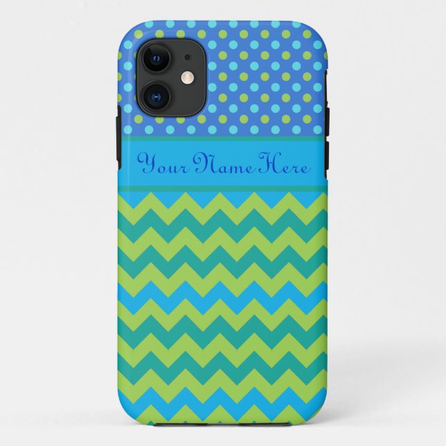 Coque personnalisé iPhone 5/5s : Pois et Chevrons (Dos)
