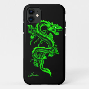 Coque personnalisé pour iPhone 5 Neon Green Dragon