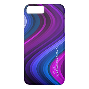 coque personnalisé Purple / Blue Abstrait Waves i