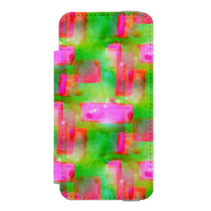Coque-portefeuille iPhone 5 Incipio Watson™ Abrégé sur lumière du soleil peint jaune, rose