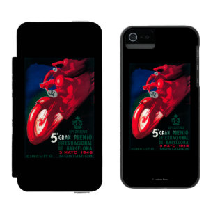 Coque-portefeuille iPhone 5 Incipio Watson™ Affiche de moto de Premio Internat'l de mamie 5