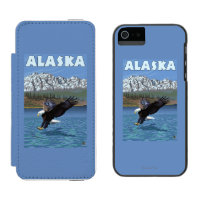Affiche de Vintage voyage d'AlaskaBald Eagle