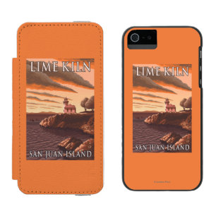 Coque-portefeuille iPhone 5 Incipio Watson™ Affiche de Vintage voyage de phare de four à chau