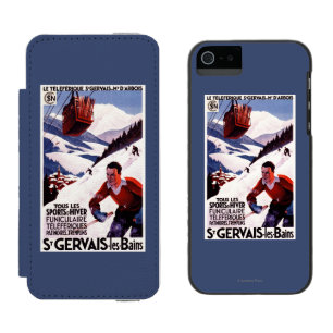 Coque-portefeuille iPhone 5 Incipio Watson™ Affiche ferroviaire de promo de funiculaire de