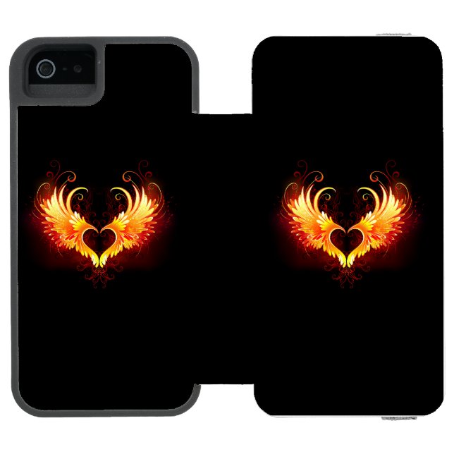 Coque Portefeuille Incipio Pour iPhone Angel Fire Heart with Wings (Folio Ouvert)